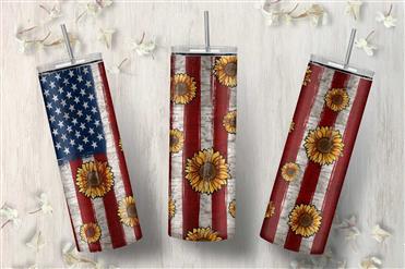 Sunflower American Flag